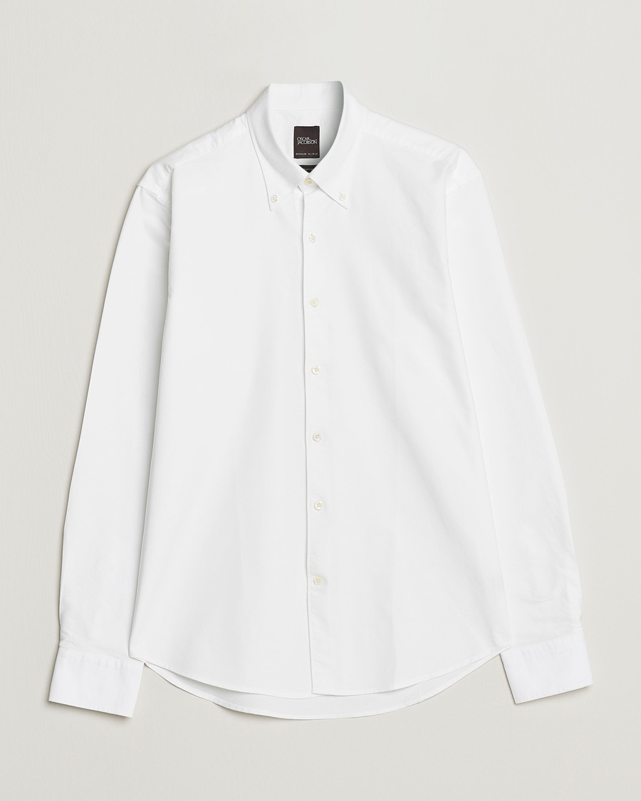 Hombres | Camisas | Oscar Jacobson | Regular Fit Button Down Oxford Shirt White