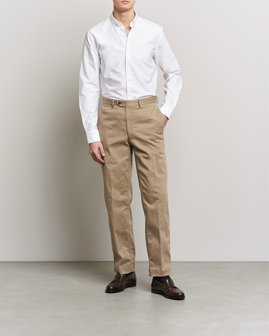 Hombres | Camisas | Oscar Jacobson | Regular Fit Button Down Oxford Shirt White