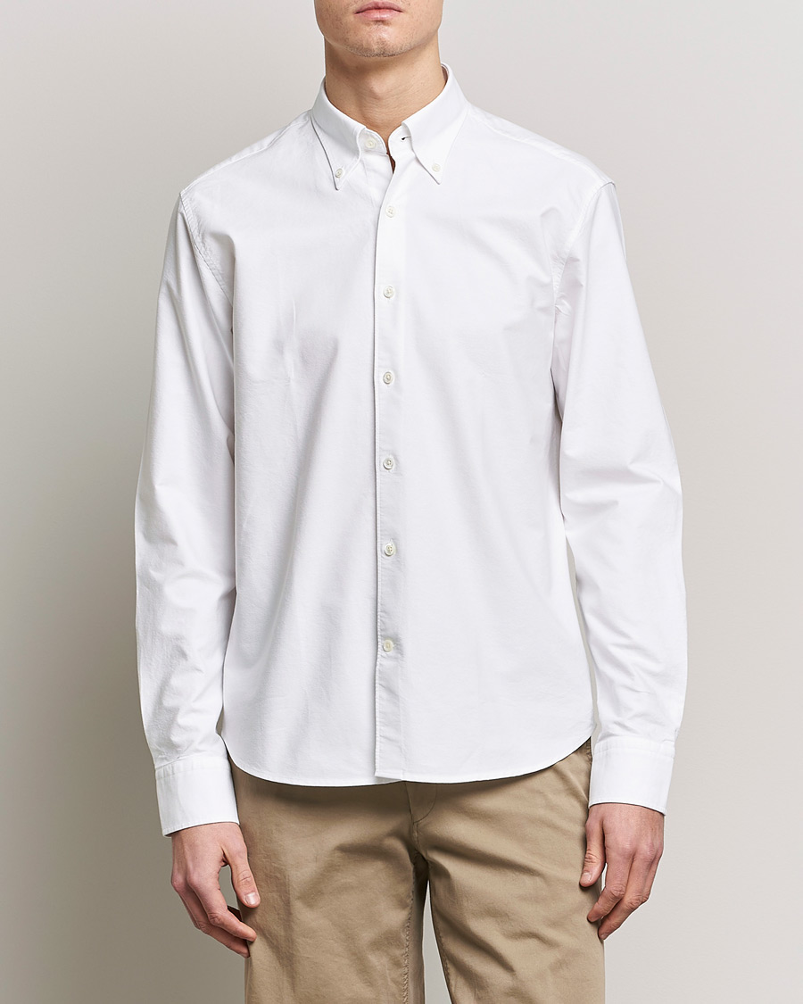 Hombres | Camisas | Oscar Jacobson | Regular Fit Button Down Oxford Shirt White