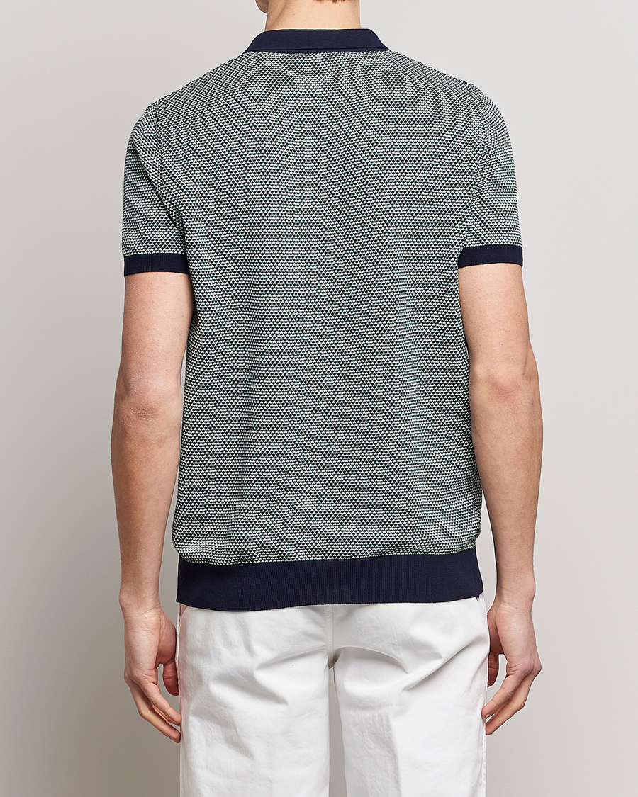 Hombres | Polos | Oscar Jacobson | Dalius Cotton Woven Structure Cotton Polo Green