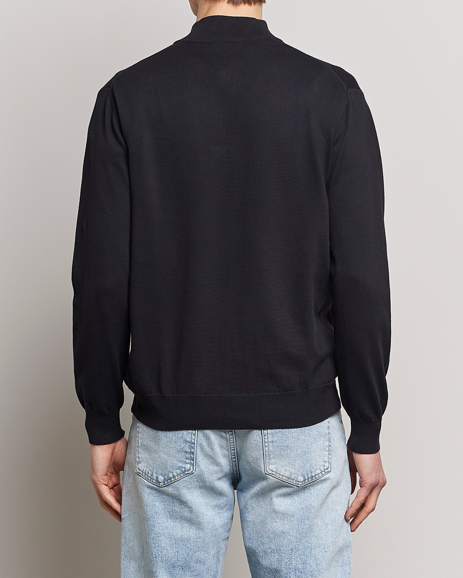 Hombres | Jerséis y prendas de punto | Oscar Jacobson | Pat Cotton Half Zip Navy
