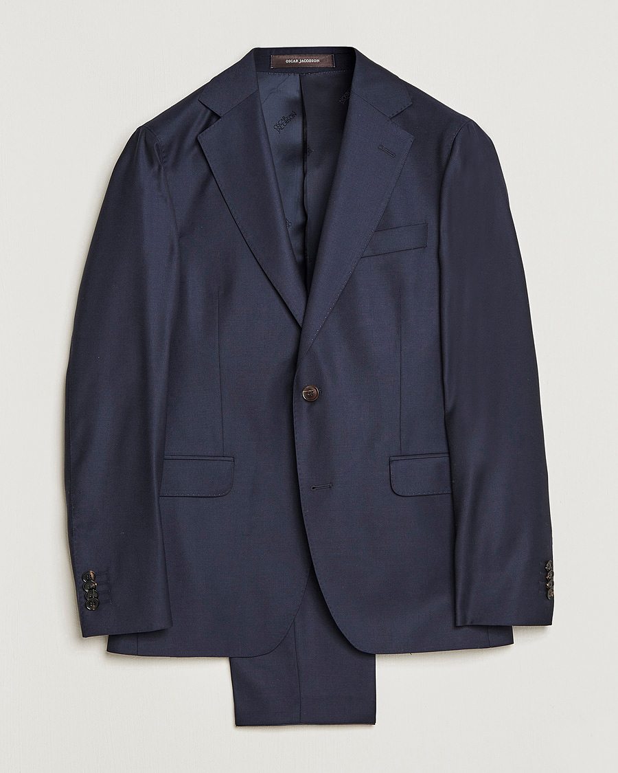 Hombres | Trajes | Oscar Jacobson | Ego Loro Piana Zelander Merino Wool Suit Navy