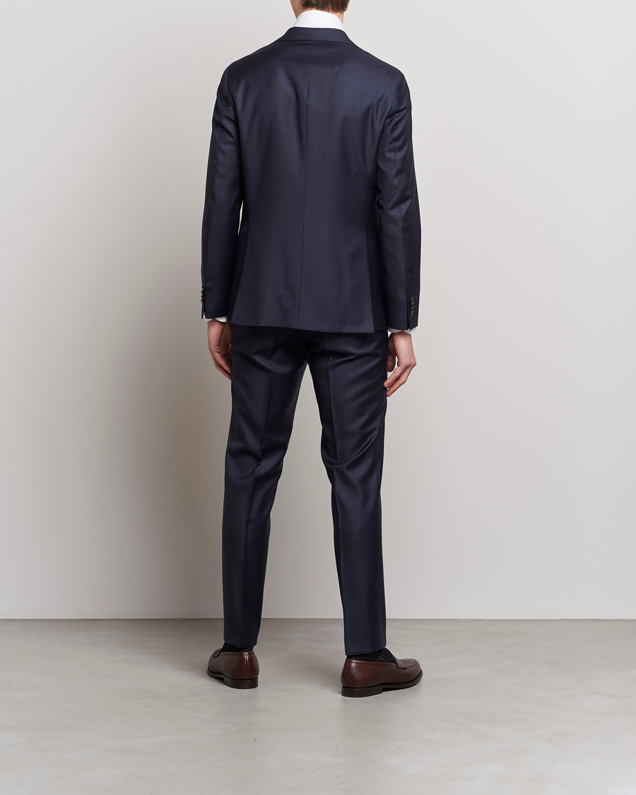Hombres | Formal Wear | Oscar Jacobson | Ego Loro Piana Zelander Merino Wool Suit Navy