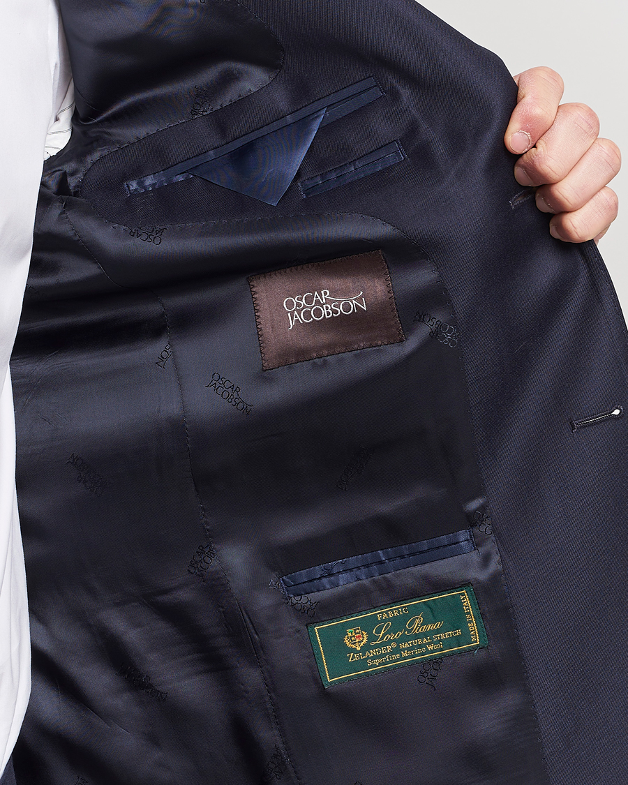 Hombres | Trajes | Oscar Jacobson | Ego Loro Piana Zelander Merino Wool Suit Navy