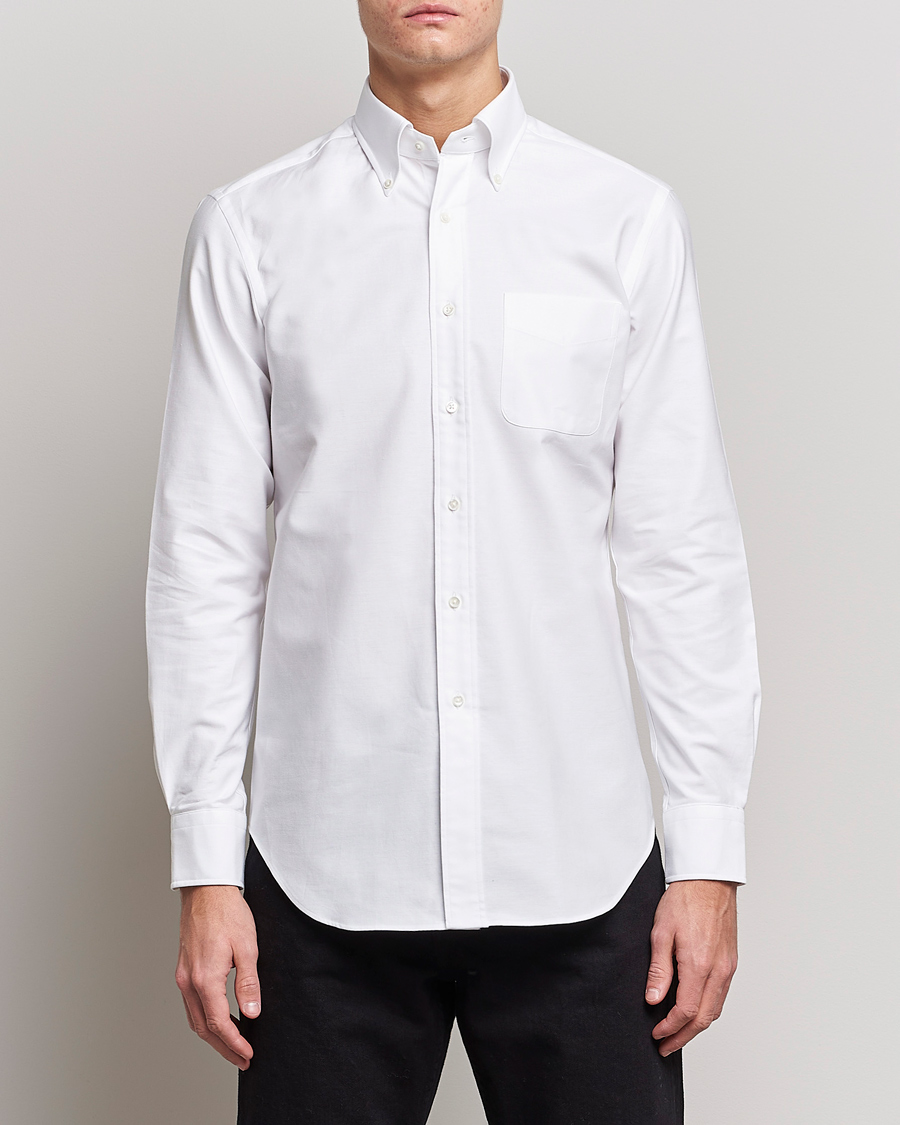 Hombres | Kamakura Shirts | Kamakura Shirts | Slim Fit Oxford BD Shirt White