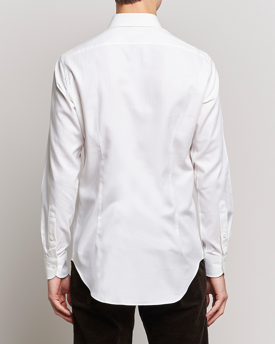 Hombres | Camisas | Kamakura Shirts | Slim Fit Cashmere Blend Shirt White