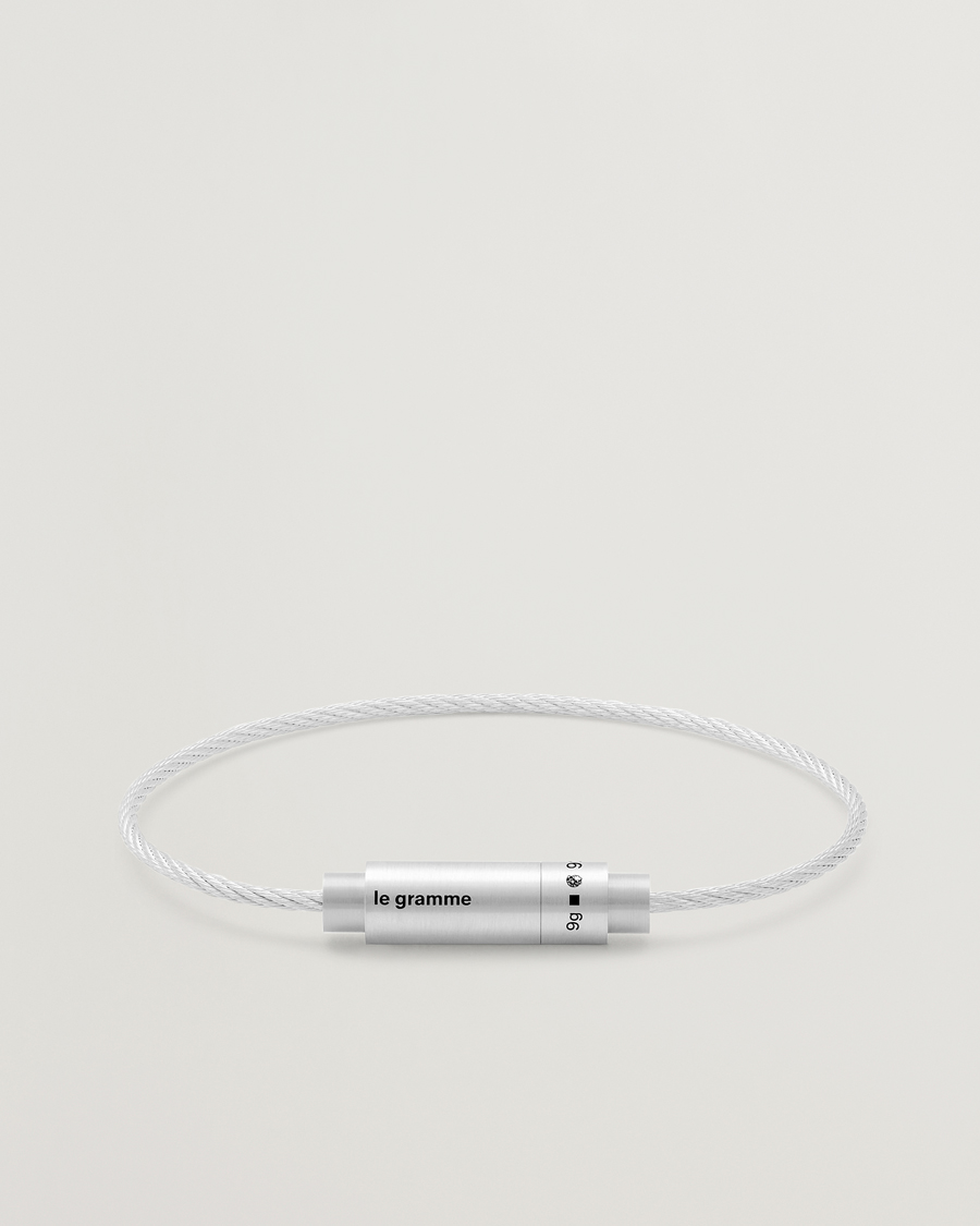 Hombres | LE GRAMME Triptych Cable Bracelet Brushed Sterling Silver 9g | LE GRAMME | Triptych Cable Bracelet Brushed Sterling Silver 9g