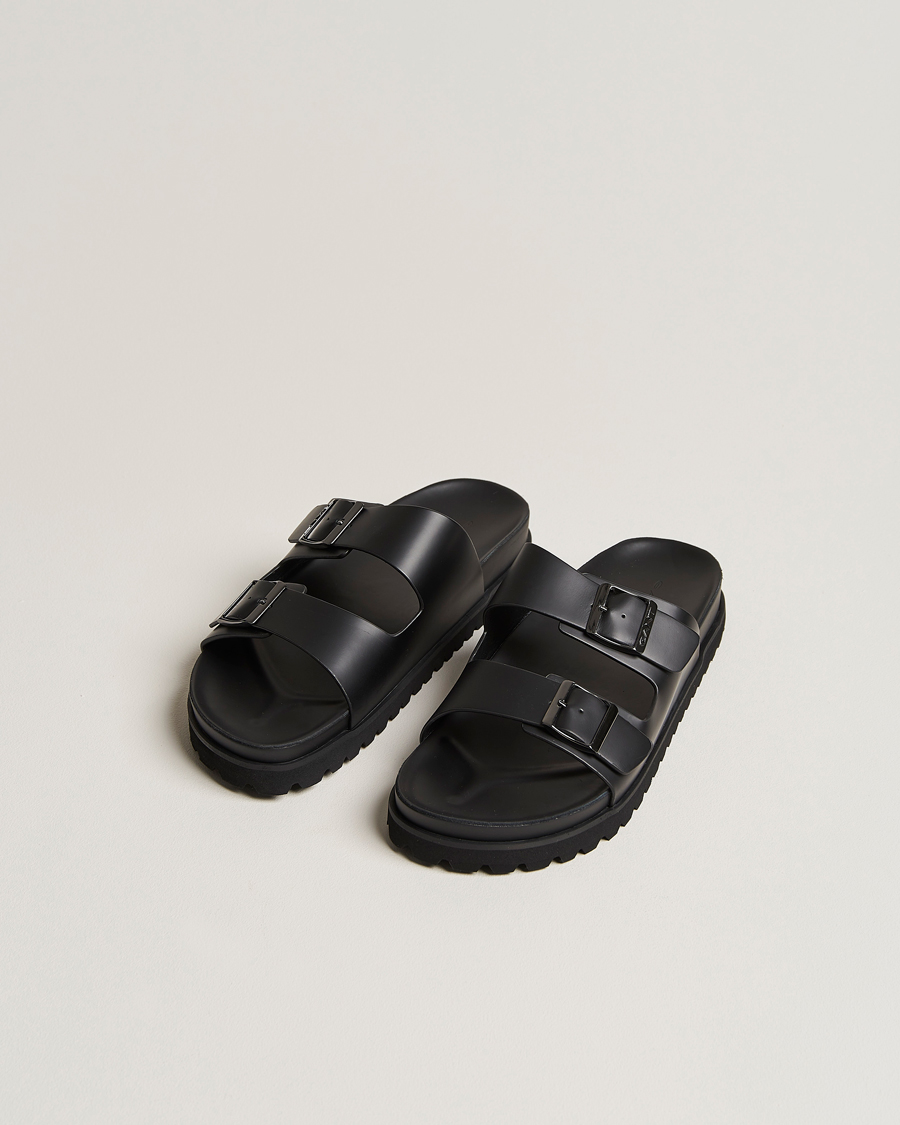 Hombres | GANT Primapal Leather Sandal Black | Gant | Primapal Leather Sandal Black