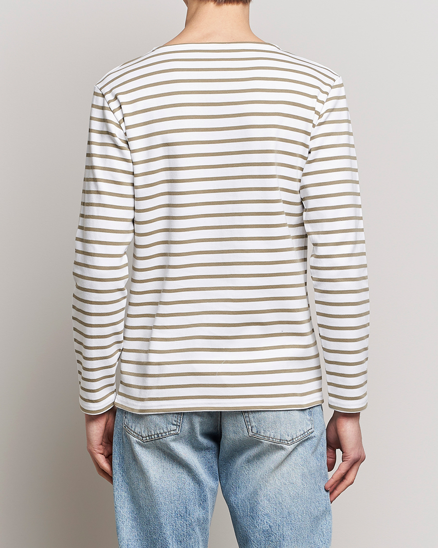 Hombres | Camisetas | Armor-lux | Houat Héritage Stripe Longsleeve T-shirt Blanc/Argile