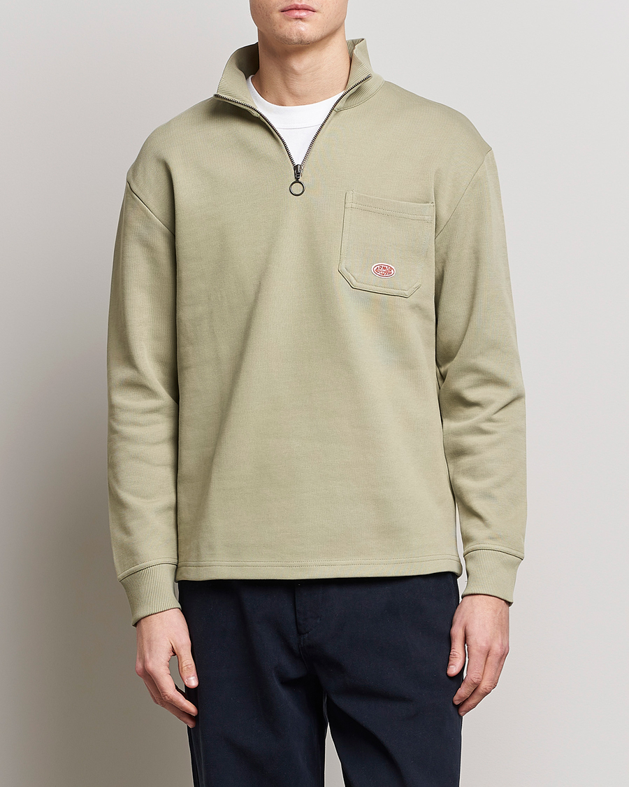 Hombres | Jerséis y prendas de punto | Armor-lux | Camionneur Cotton Half Zip Sweater Argile