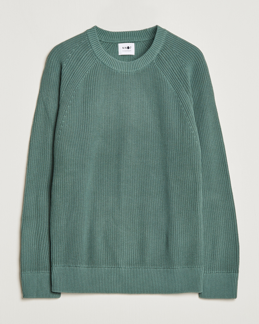 Hombres | Jerséis y prendas de punto | NN07 | Jacobo Cotton Knitted Sweater Forest Mint