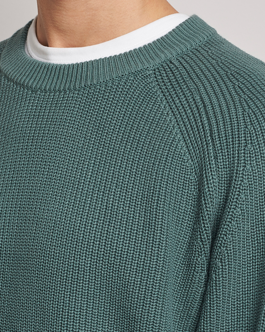 Hombres | Jerséis y prendas de punto | NN07 | Jacobo Cotton Knitted Sweater Forest Mint