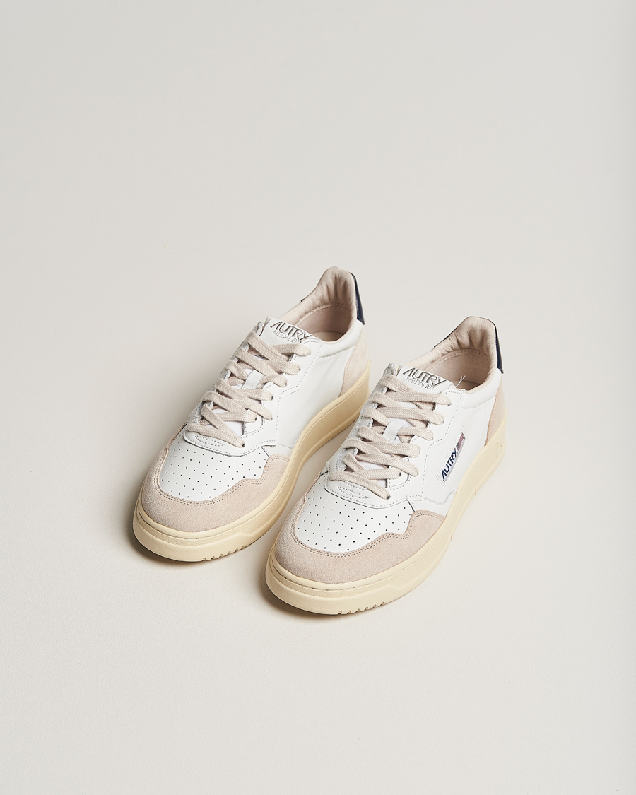 Hombres | Autry | Autry | Medalist Low Leather/Suede Sneaker White/Blue