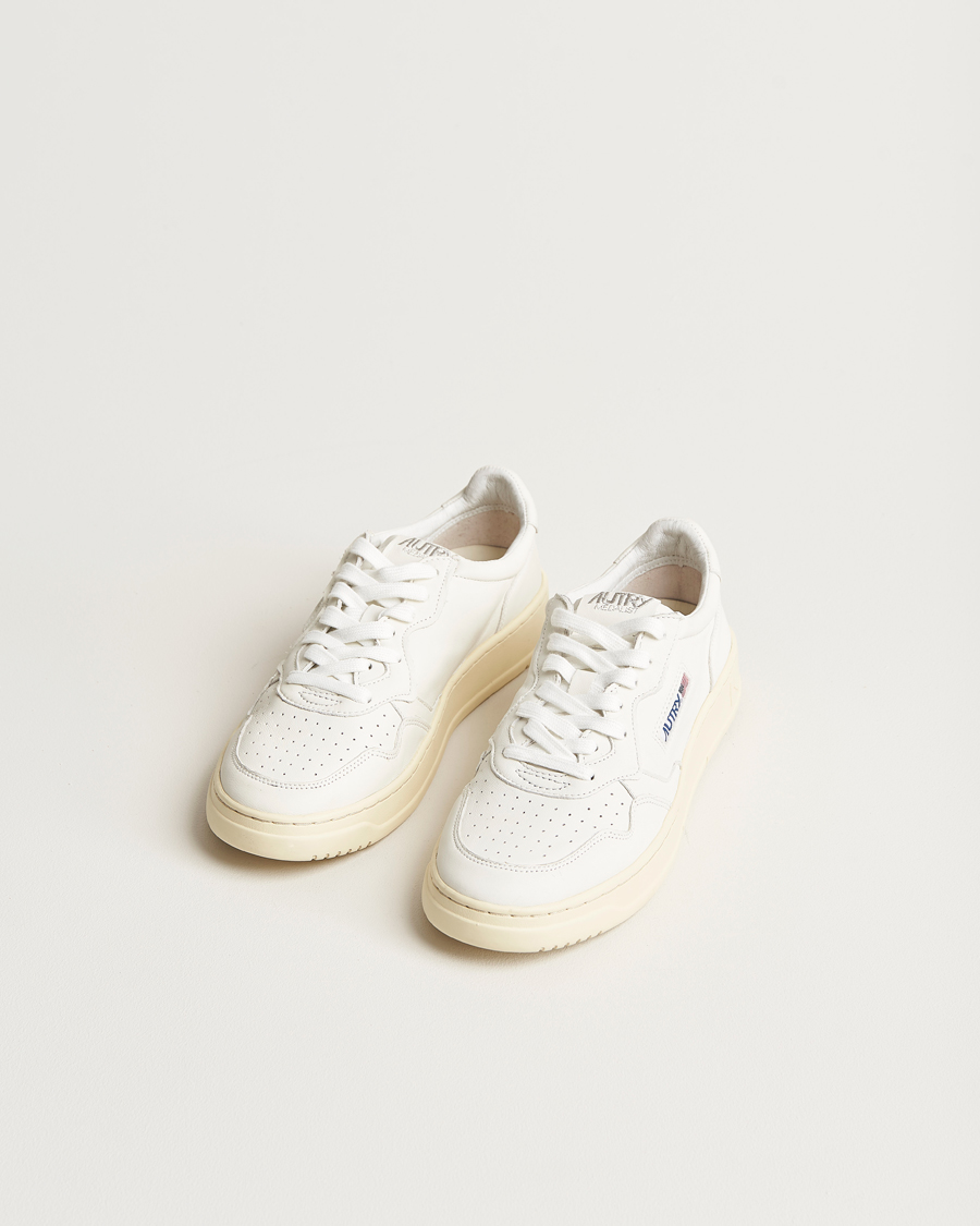 Hombres | Autry | Autry | Medalist Low Super Soft Goat Leather Sneaker White