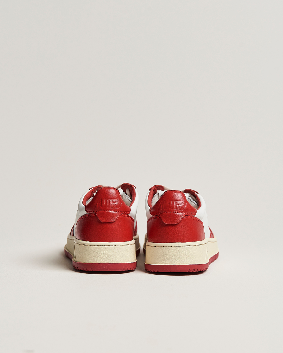 Hombres | Autry Medalist Low Bicolor Leather Sneaker Red | Autry | Medalist Low Bicolor Leather Sneaker Red