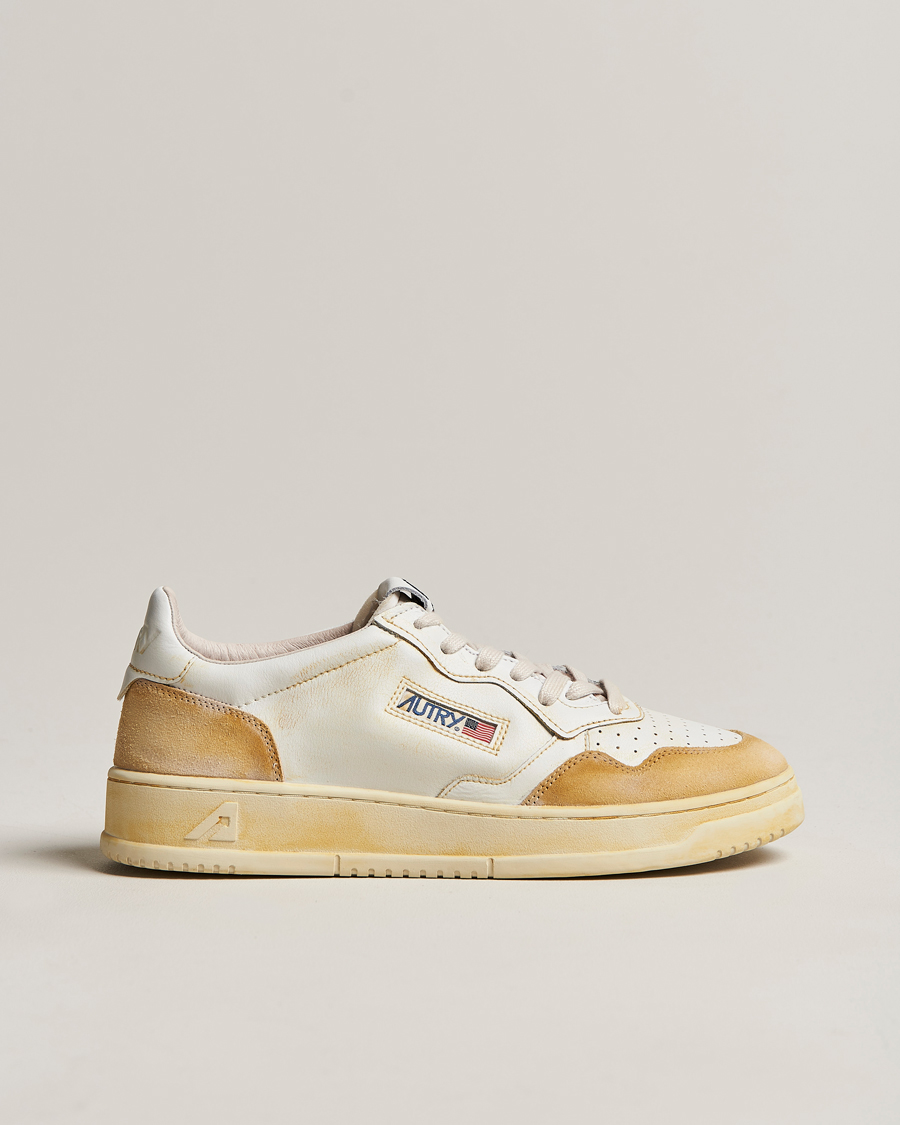Hombres | Autry Super Vintage Low Leather/Suede Sneaker Leat White | Autry | Super Vintage Low Leather/Suede Sneaker Leat White