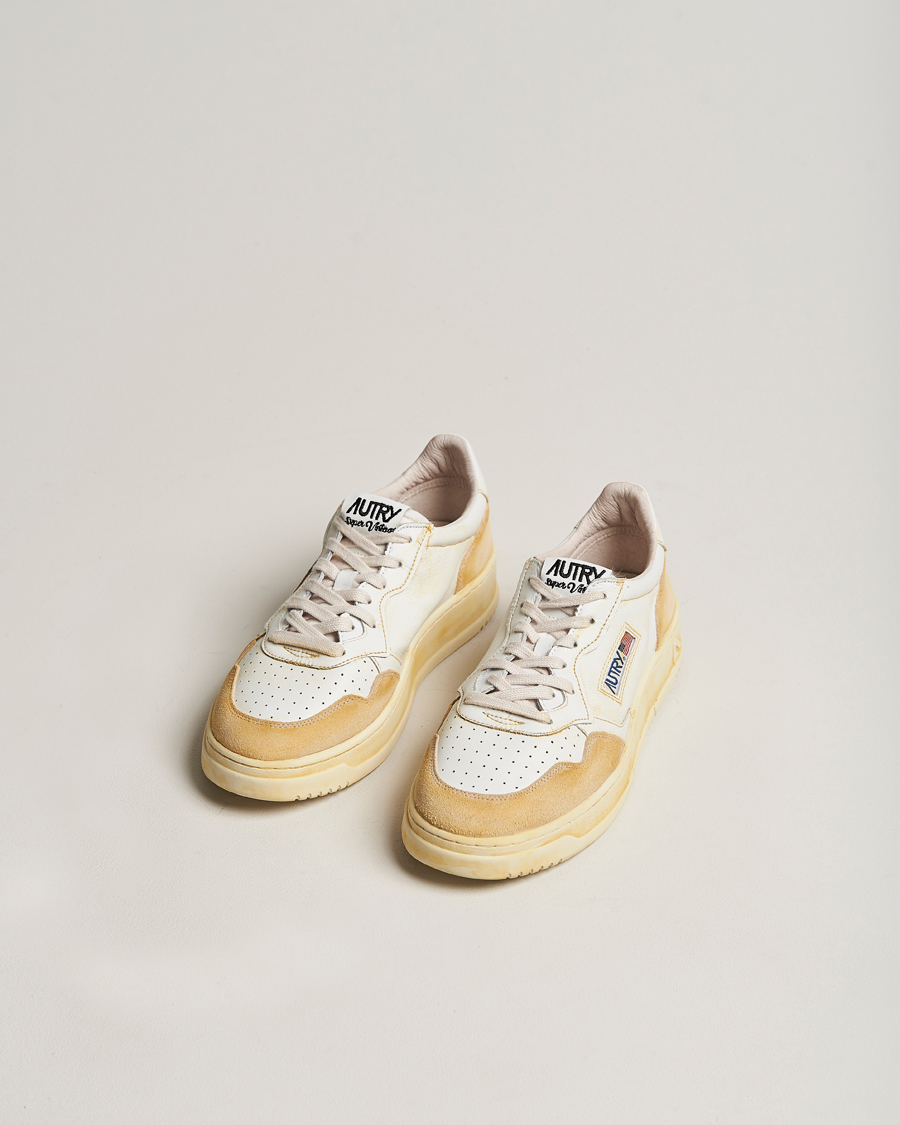 Hombres | Autry Super Vintage Low Leather/Suede Sneaker Leat White | Autry | Super Vintage Low Leather/Suede Sneaker Leat White