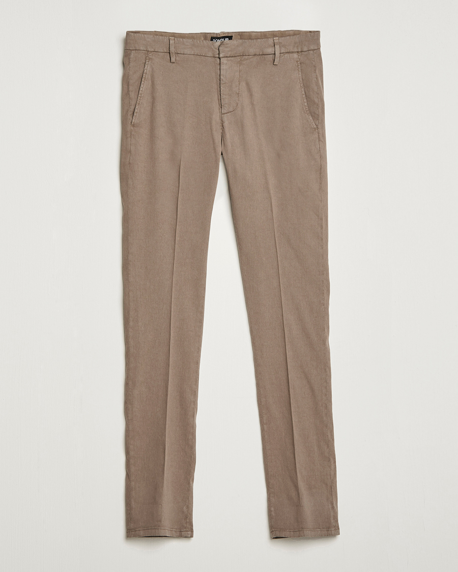 Hombres | Pantalones | Dondup | Gaubert Linen Stretch Chinos Light Brown