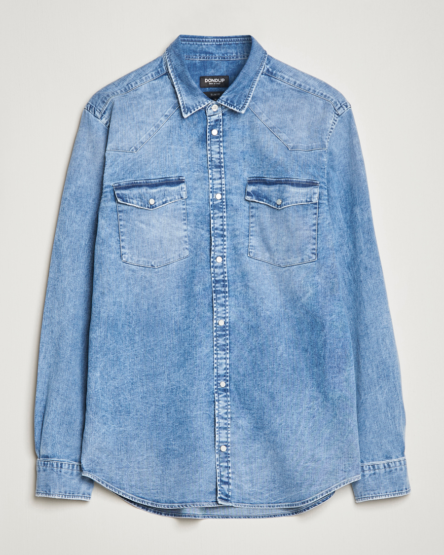 Hombres | Camisas | Dondup | Denim Shirt Light Blue
