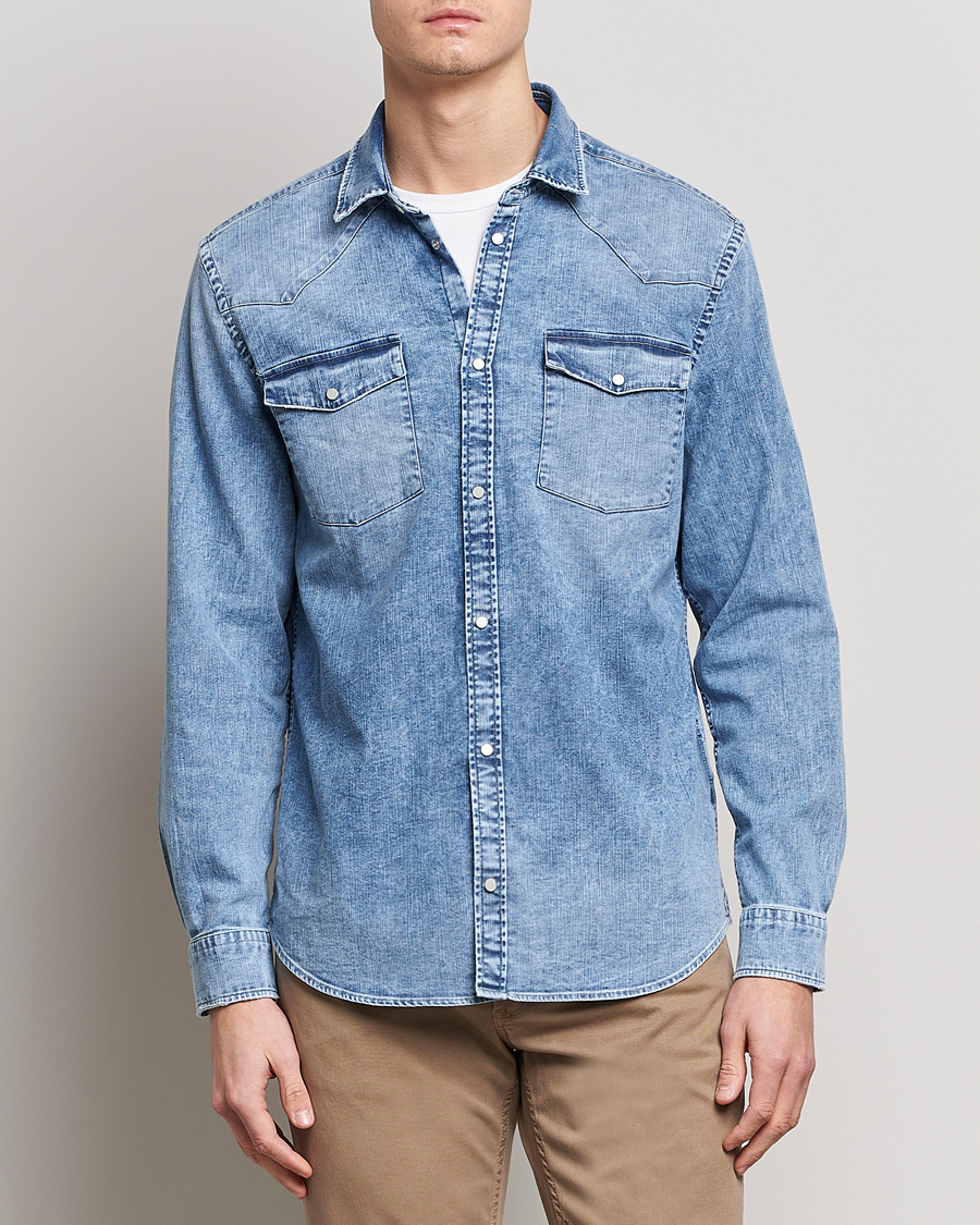 Hombres | Camisas | Dondup | Denim Shirt Light Blue
