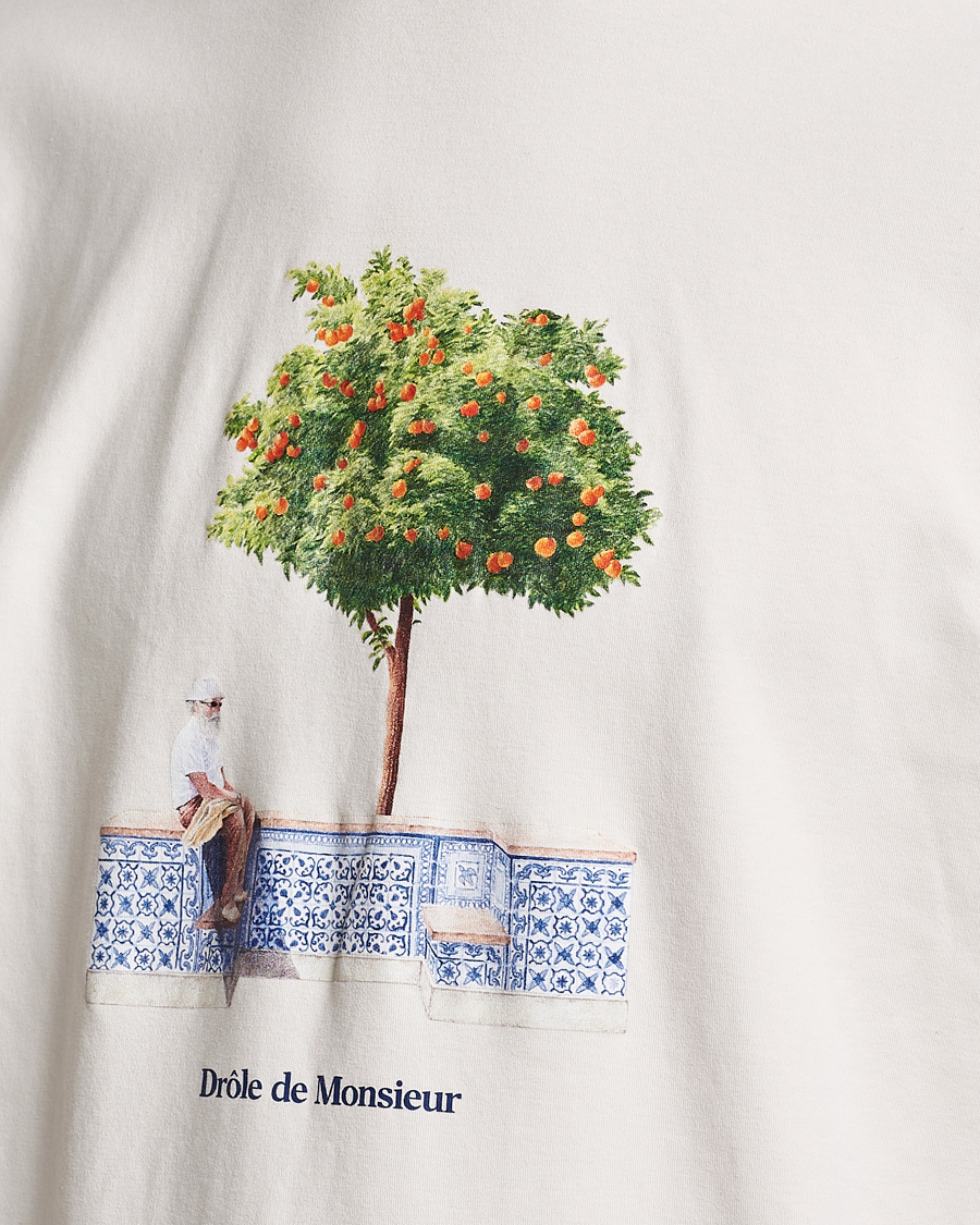 Hombres | Camisetas | Drôle de Monsieur | Oranger Print T-Shirt Off White