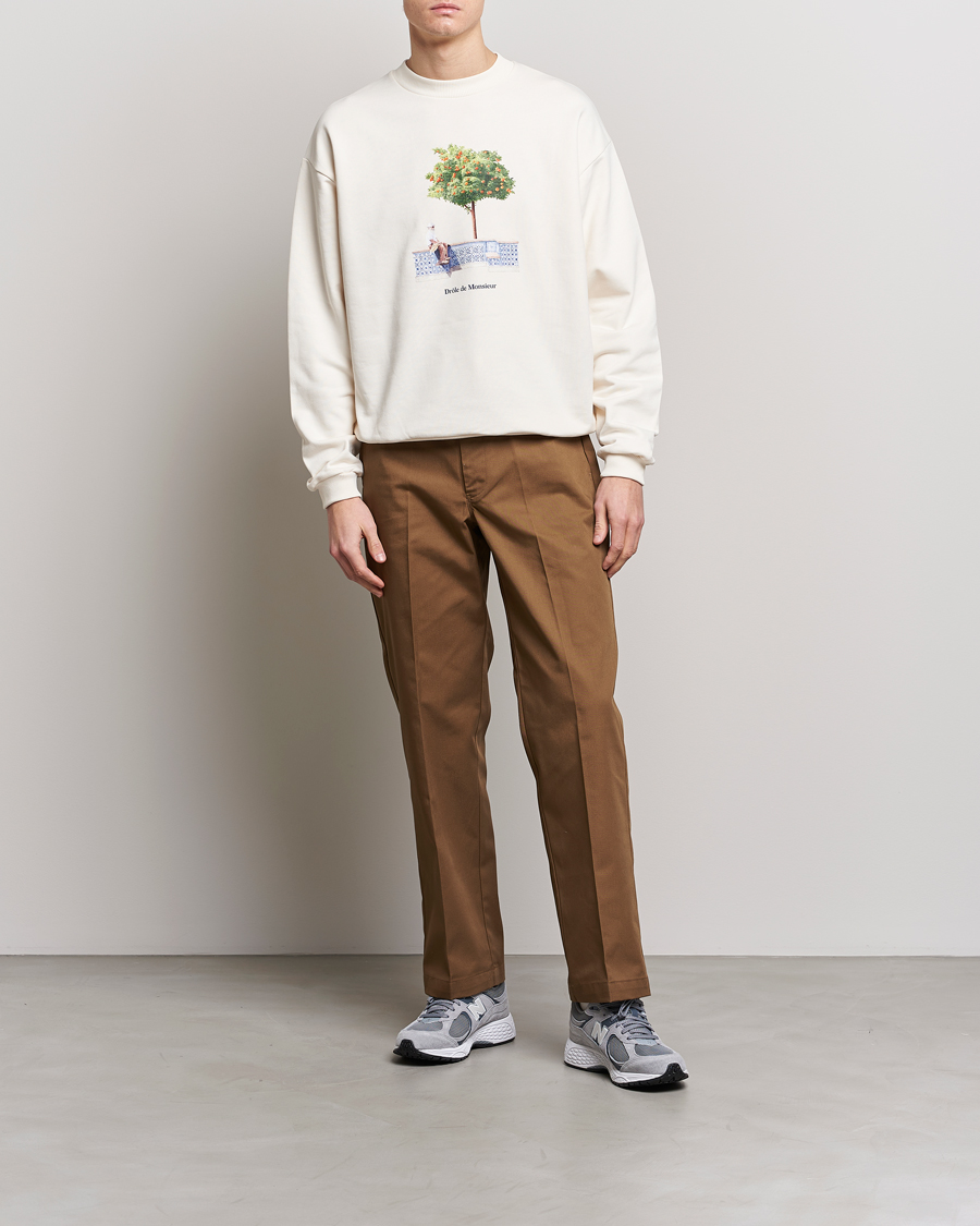 Hombres | Jerséis y prendas de punto | Drôle de Monsieur | Oranger Print Sweatshirt Off White