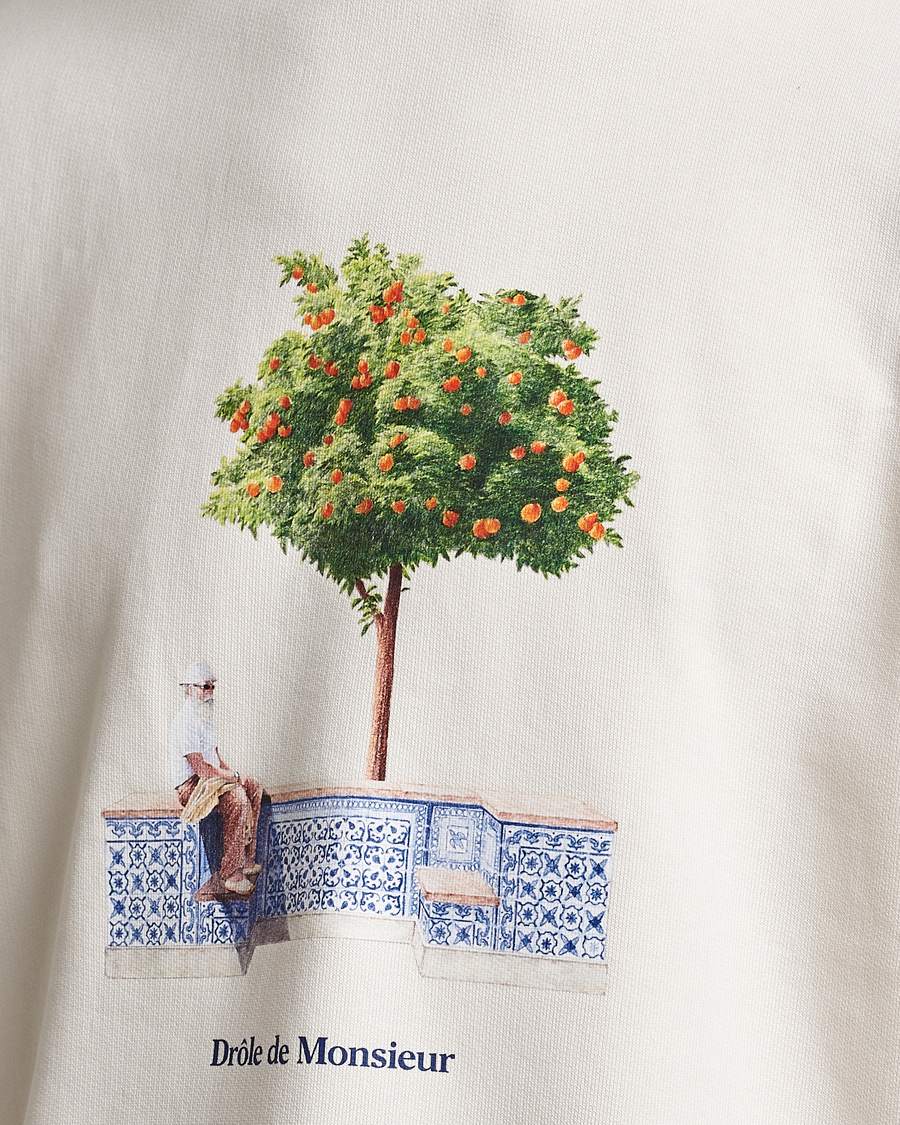 Hombres | Jerséis y prendas de punto | Drôle de Monsieur | Oranger Print Sweatshirt Off White