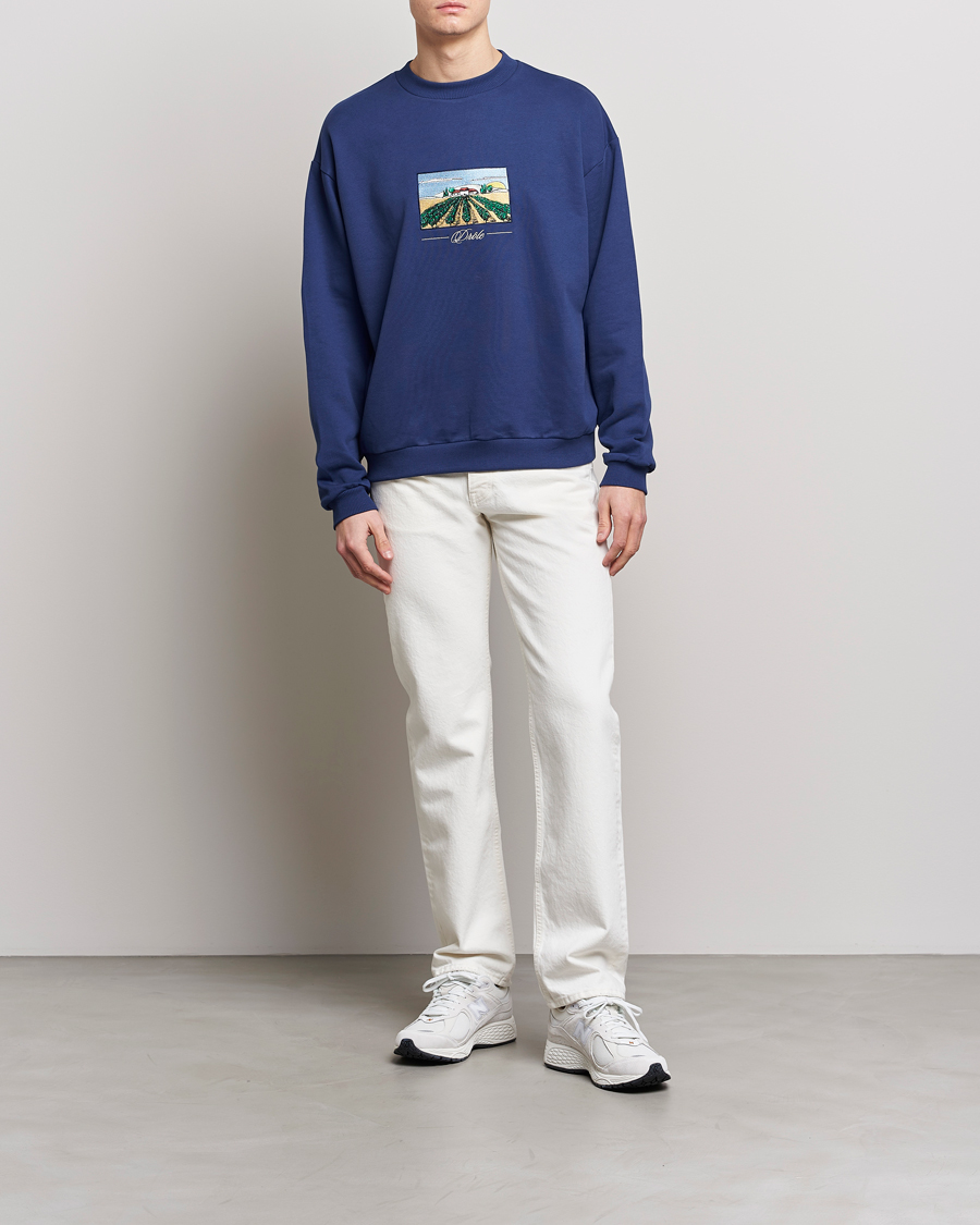 Hombres | Jerséis y prendas de punto | Drôle de Monsieur | Vignes Embroidered Sweatshirt Navy