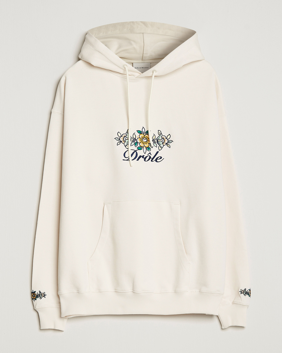 Hombres | Jerséis y prendas de punto | Drôle de Monsieur | Fleur Embroidered Hoodie Off White