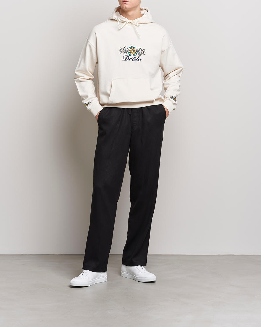 Hombres | Jerséis y prendas de punto | Drôle de Monsieur | Fleur Embroidered Hoodie Off White