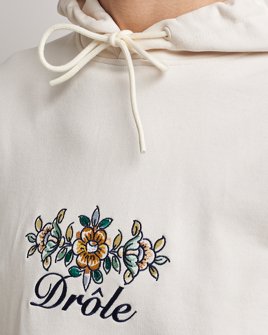 Hombres | Jerséis y prendas de punto | Drôle de Monsieur | Fleur Embroidered Hoodie Off White
