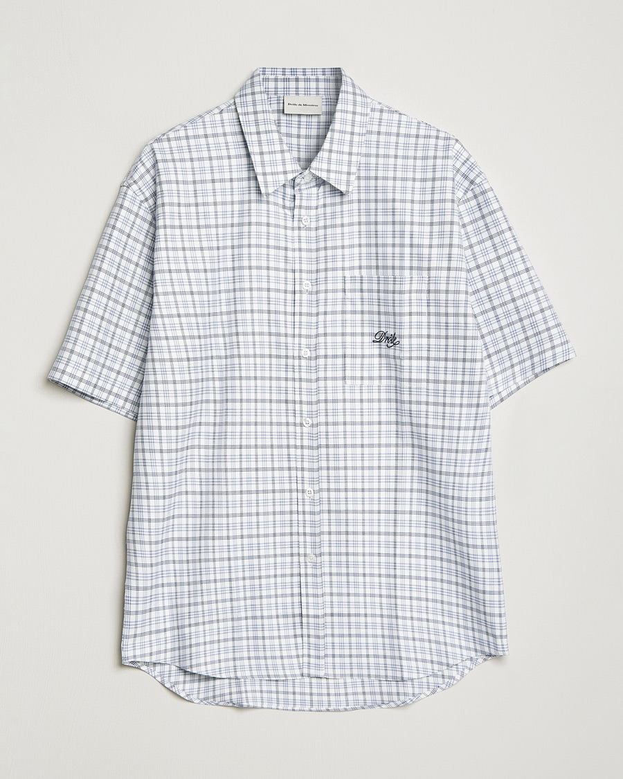 Hombres | Camisas | Drôle de Monsieur | Short Sleeve Signature Shirt Blue Check