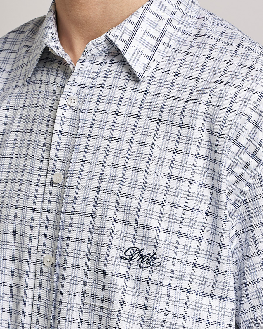 Hombres | Camisas | Drôle de Monsieur | Short Sleeve Signature Shirt Blue Check
