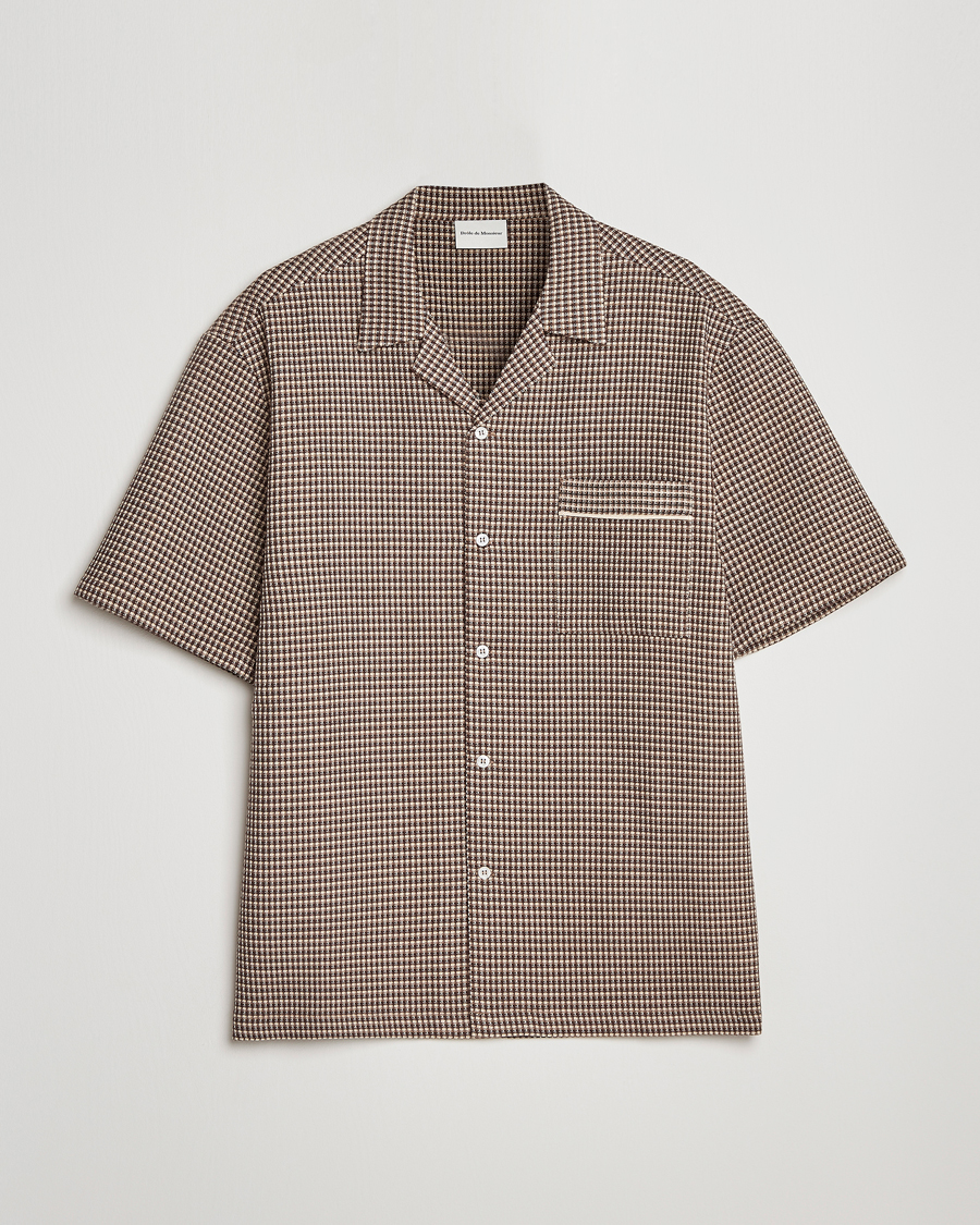 Hombres | Camisas | Drôle de Monsieur | Jacquard Bowling Shirt Brown