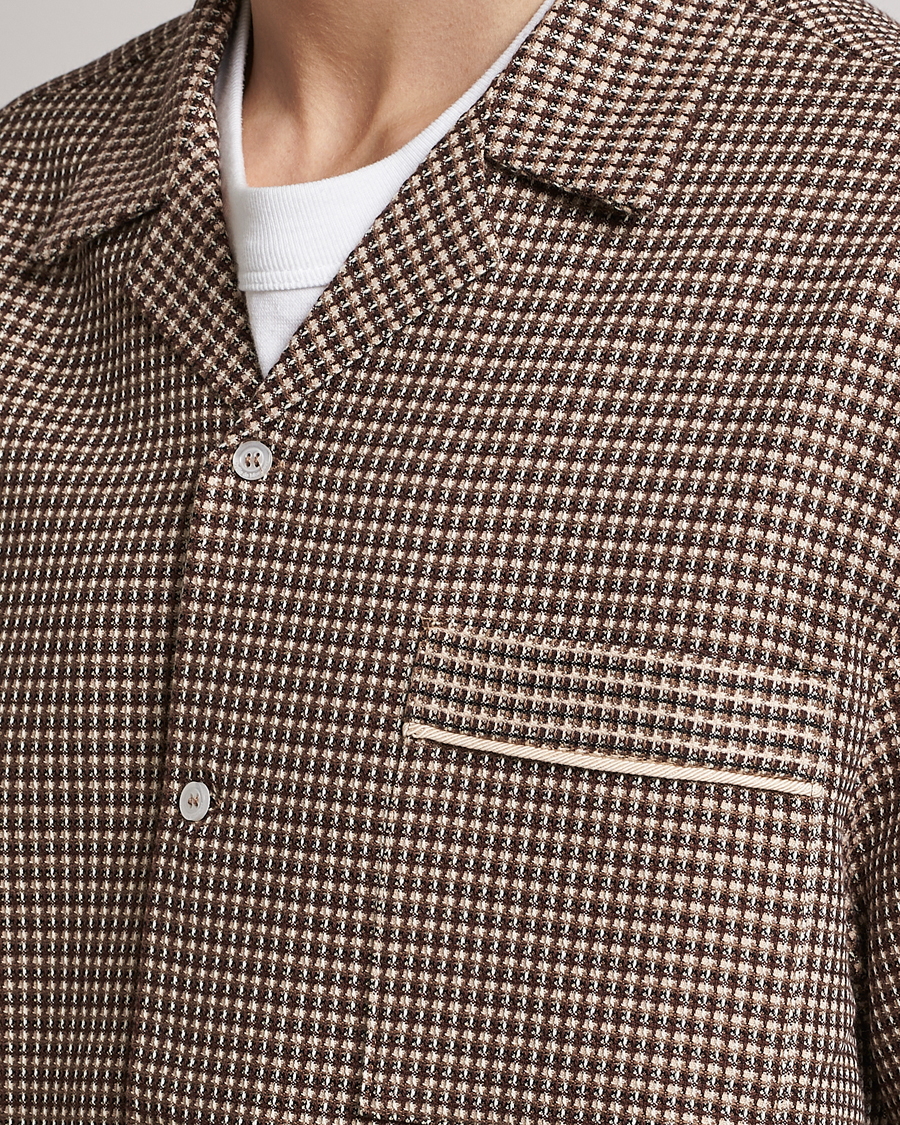 Hombres | Camisas | Drôle de Monsieur | Jacquard Bowling Shirt Brown