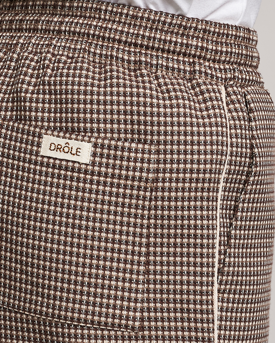 Hombres | Pantalones cortos | Drôle de Monsieur | Jacquard Drawstring Shorts Brown
