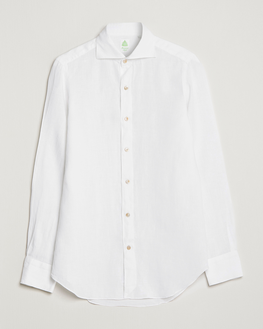 Hombres | Camisas | Finamore Napoli | Tokyo Slim Linen Shirt White