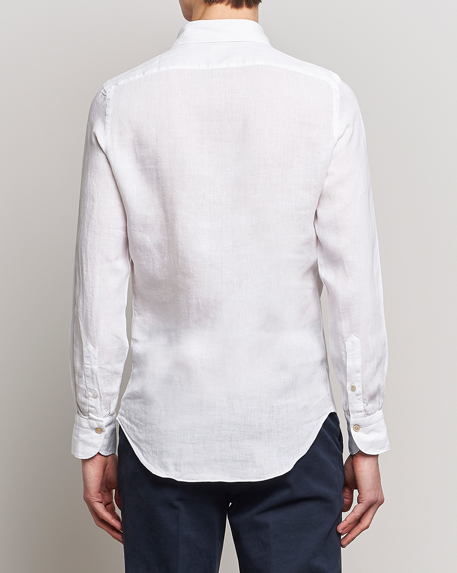 Hombres | Camisas | Finamore Napoli | Tokyo Slim Linen Shirt White