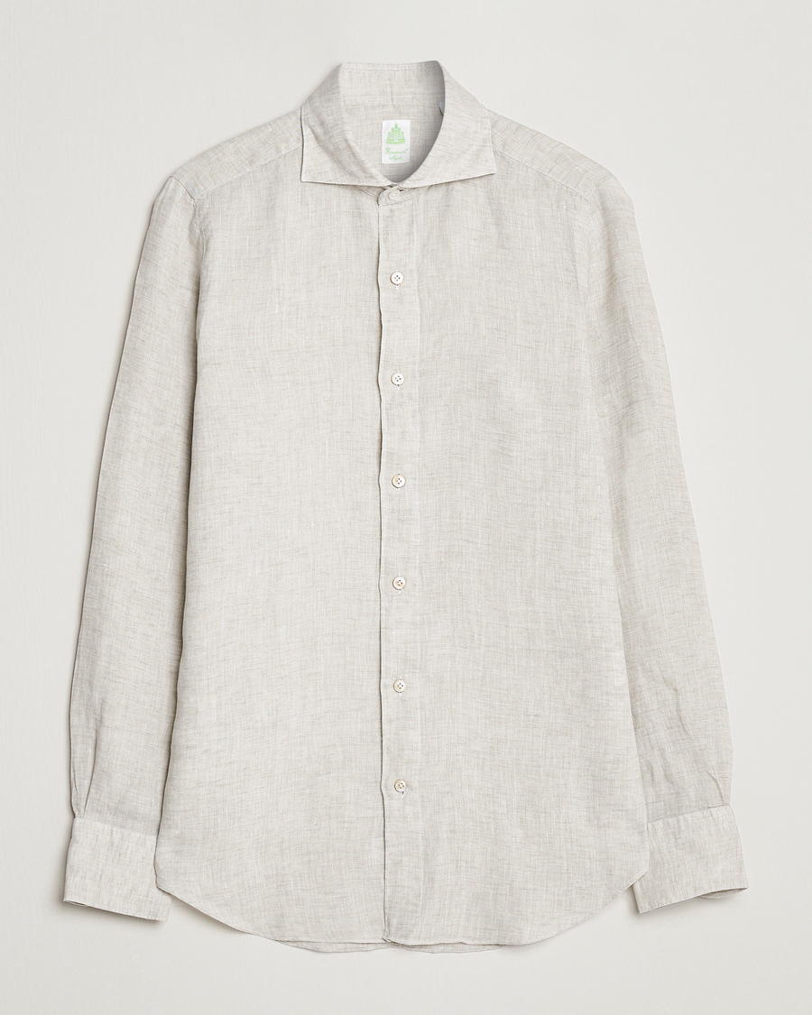 Hombres | Camisas | Finamore Napoli | Tokyo Slim Linen Shirt Oat