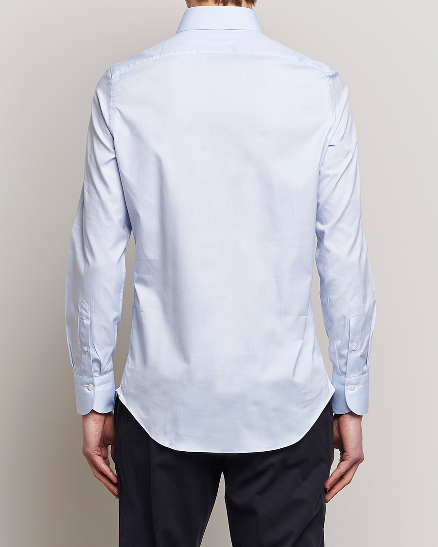 Hombres | Camisas | Finamore Napoli | Tokyo Slim Oxford Popover Shirt Light Blue