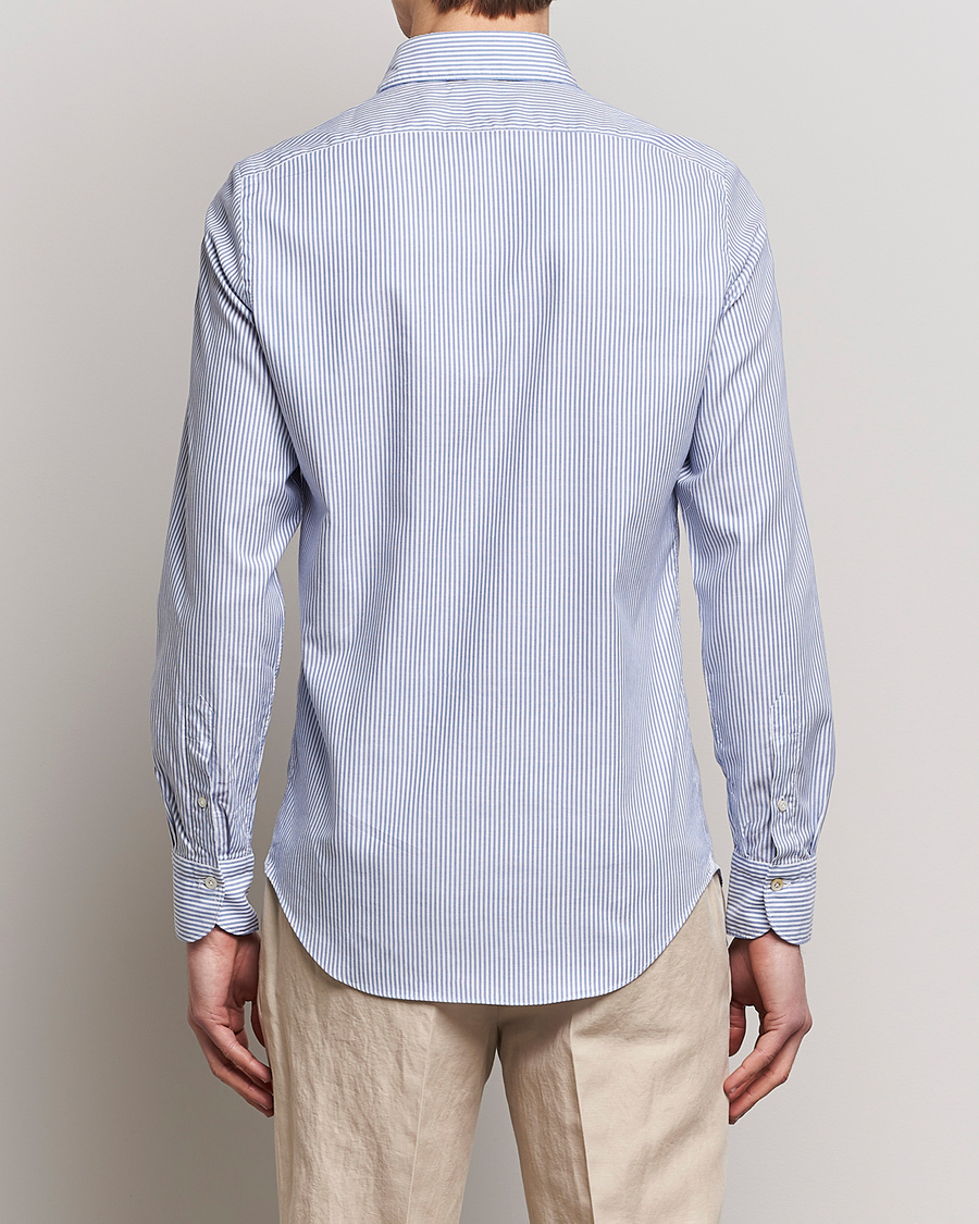 Hombres | Camisas | Finamore Napoli | Tokyo Slim Chambray Shirt Light Blue Stripe