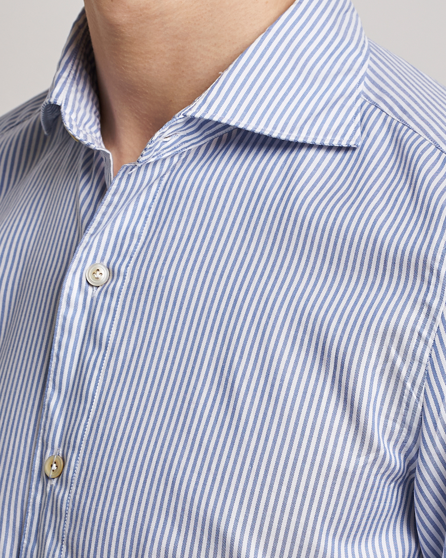 Hombres | Camisas | Finamore Napoli | Tokyo Slim Chambray Shirt Light Blue Stripe