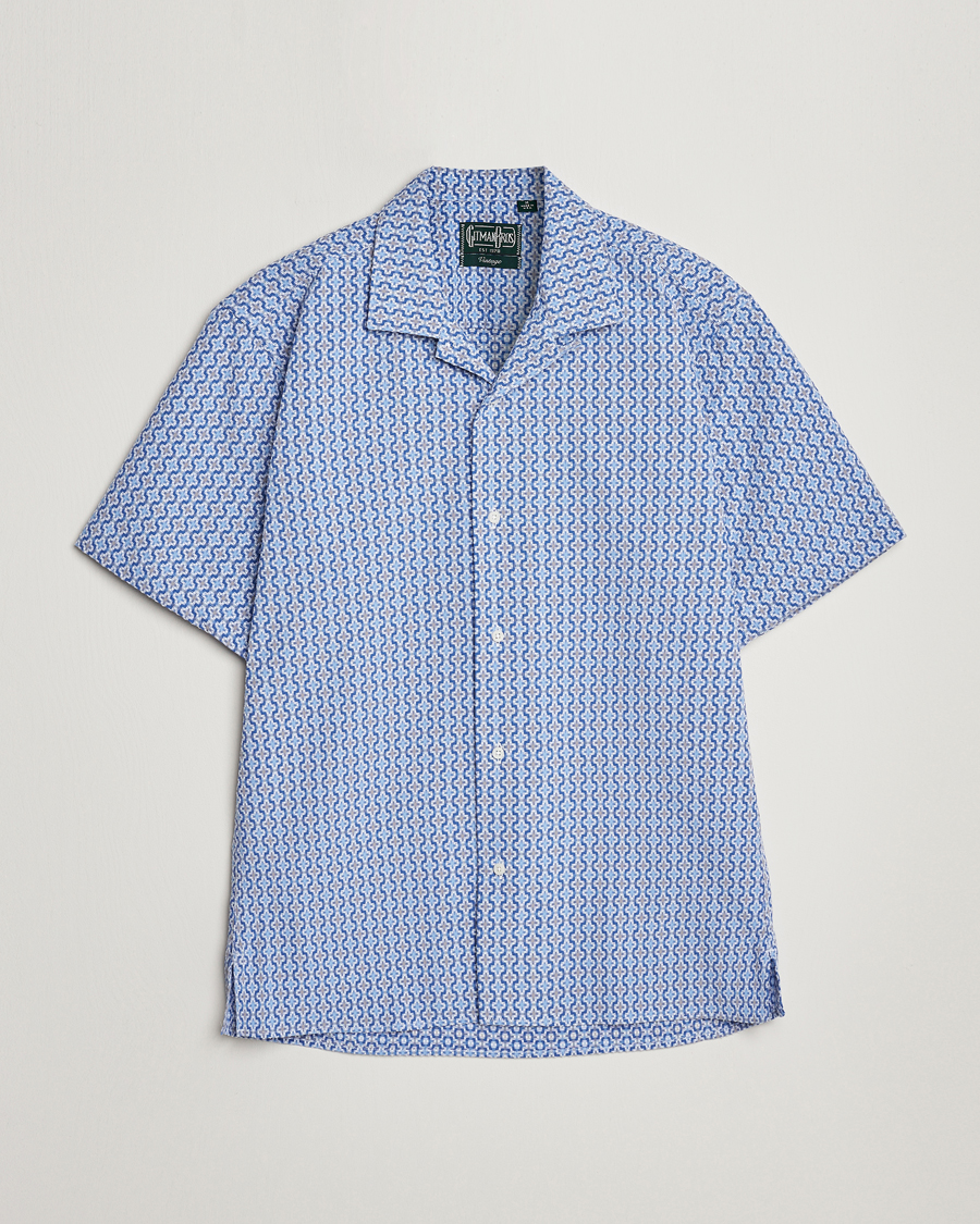 Hombres | Camisas | Gitman Vintage | Summer Ready Jacquard Camp Shirt Light Blue