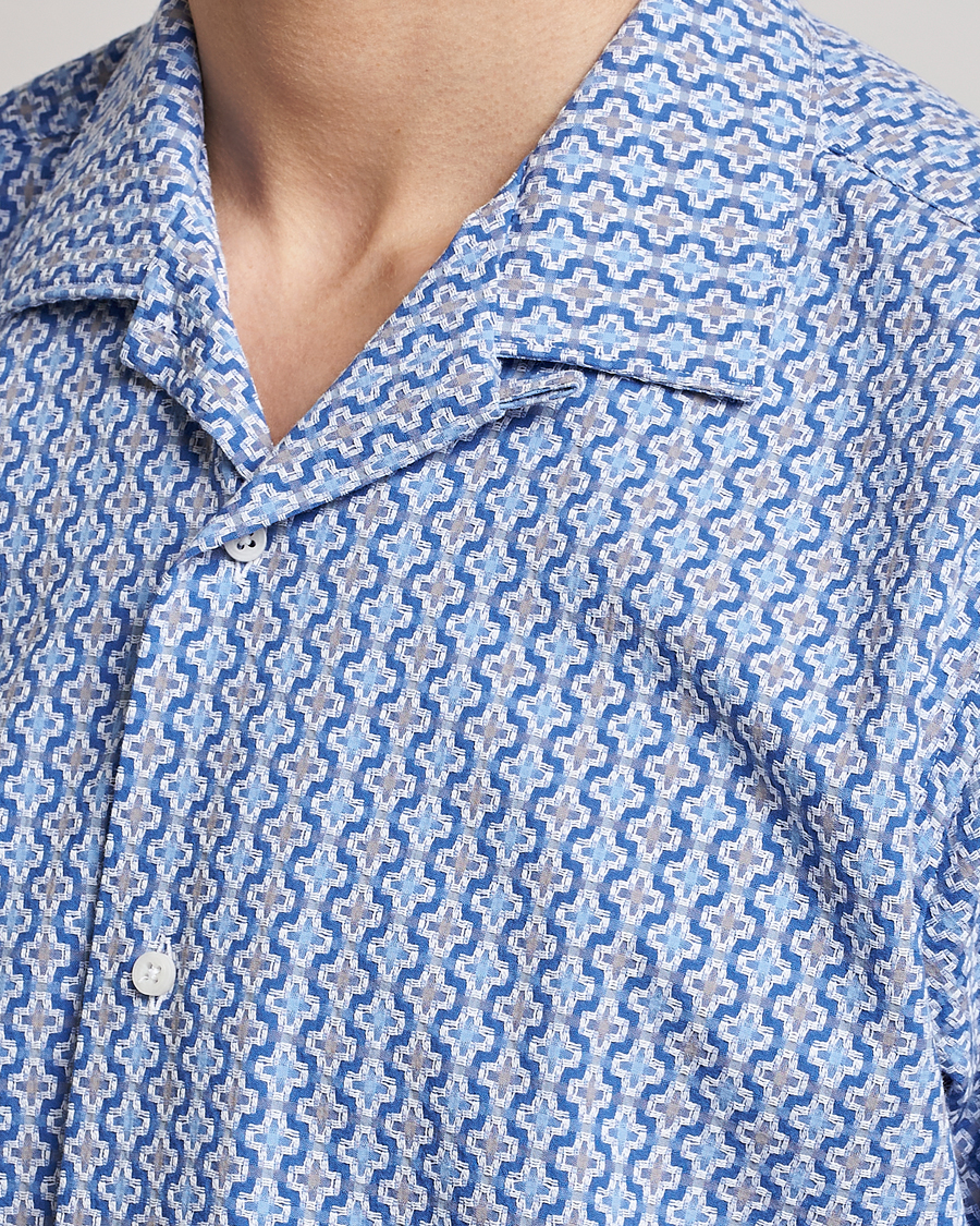 Hombres | Camisas | Gitman Vintage | Summer Ready Jacquard Camp Shirt Light Blue