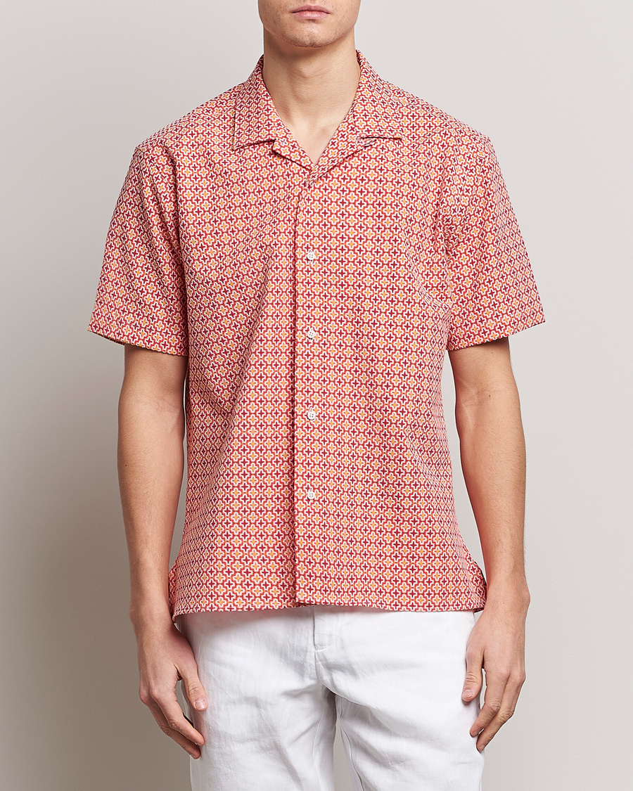 Hombres | Camisas | Gitman Vintage | Summer Ready Jacquard Camp Shirt Rosa