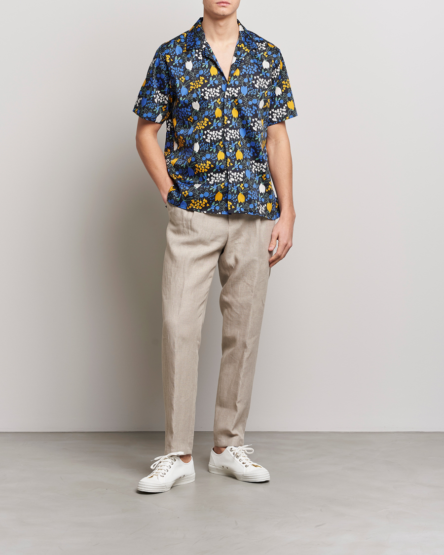 Hombres | Camisas | Gitman Vintage | Tulip Fields Camp Shirt Blue