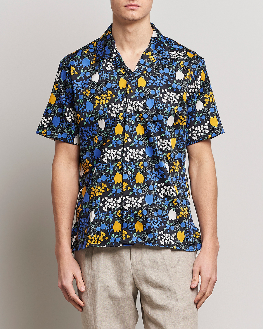 Hombres | Camisas | Gitman Vintage | Tulip Fields Camp Shirt Blue