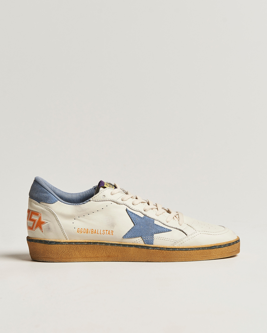 Hombres | Golden Goose Deluxe Brand Ball Star Sneakers White/Powder Blue | Golden Goose | Deluxe Brand Ball Star Sneakers White/Powder Blue