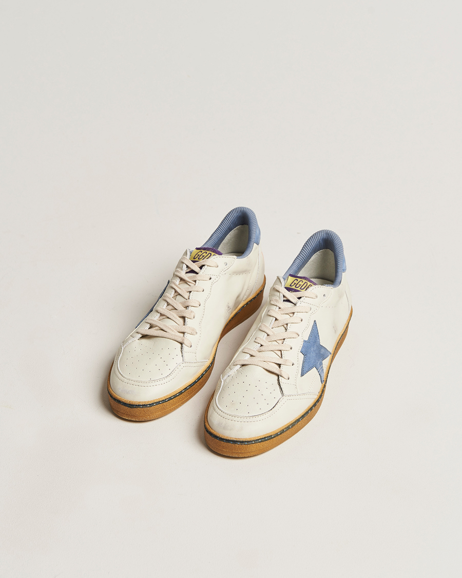 Hombres | Golden Goose Deluxe Brand Ball Star Sneakers White/Powder Blue | Golden Goose | Deluxe Brand Ball Star Sneakers White/Powder Blue