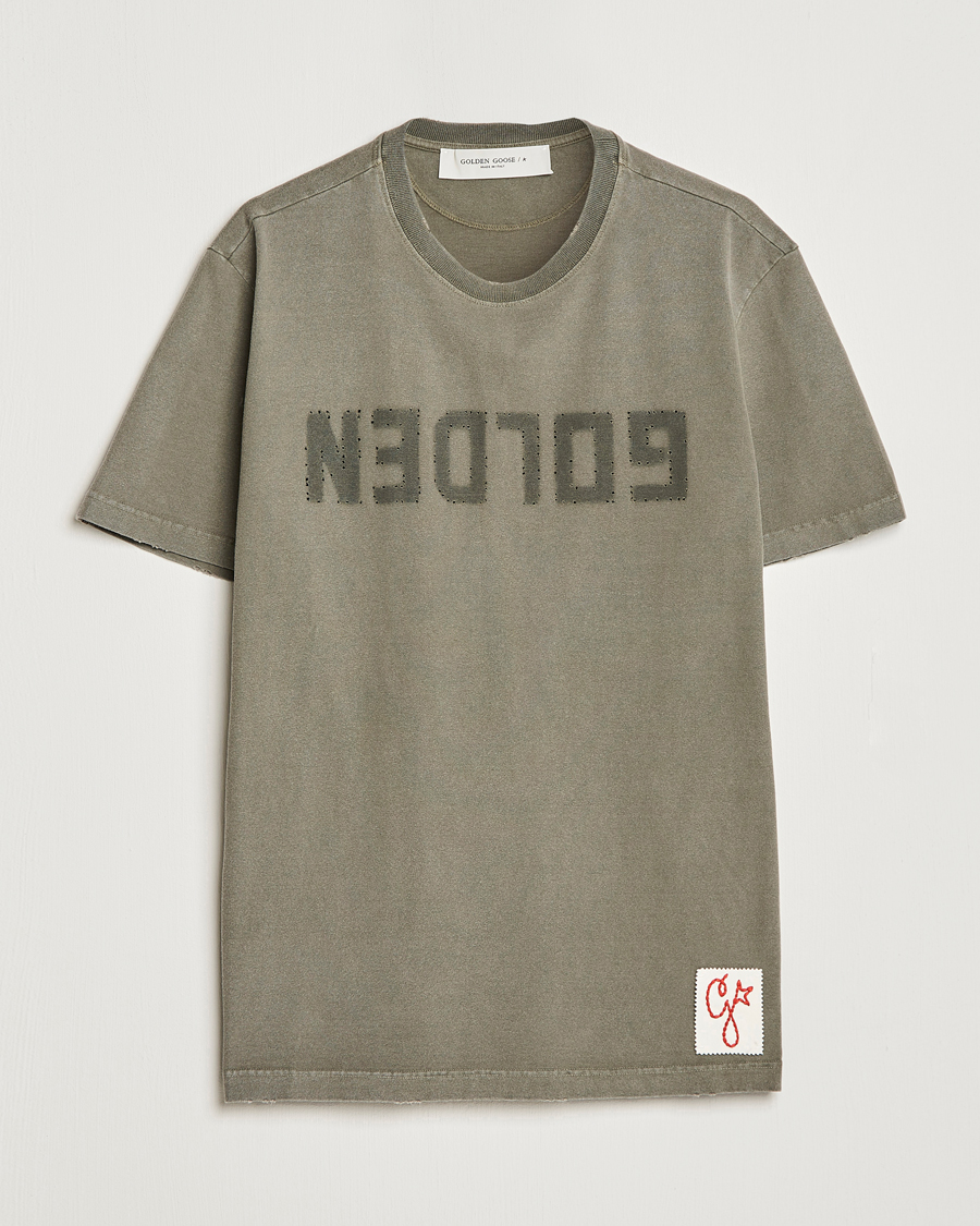 Hombres | Camisetas | Golden Goose | Deluxe Brand Dyed Jersey Logo T-Shirt Dusty Olive